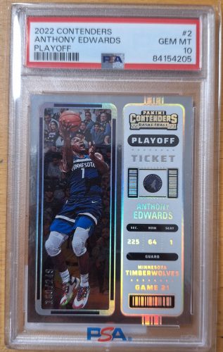 Anthony Edwards 2022 Contenders (/249) PSA 10 Gradelt sportkártya