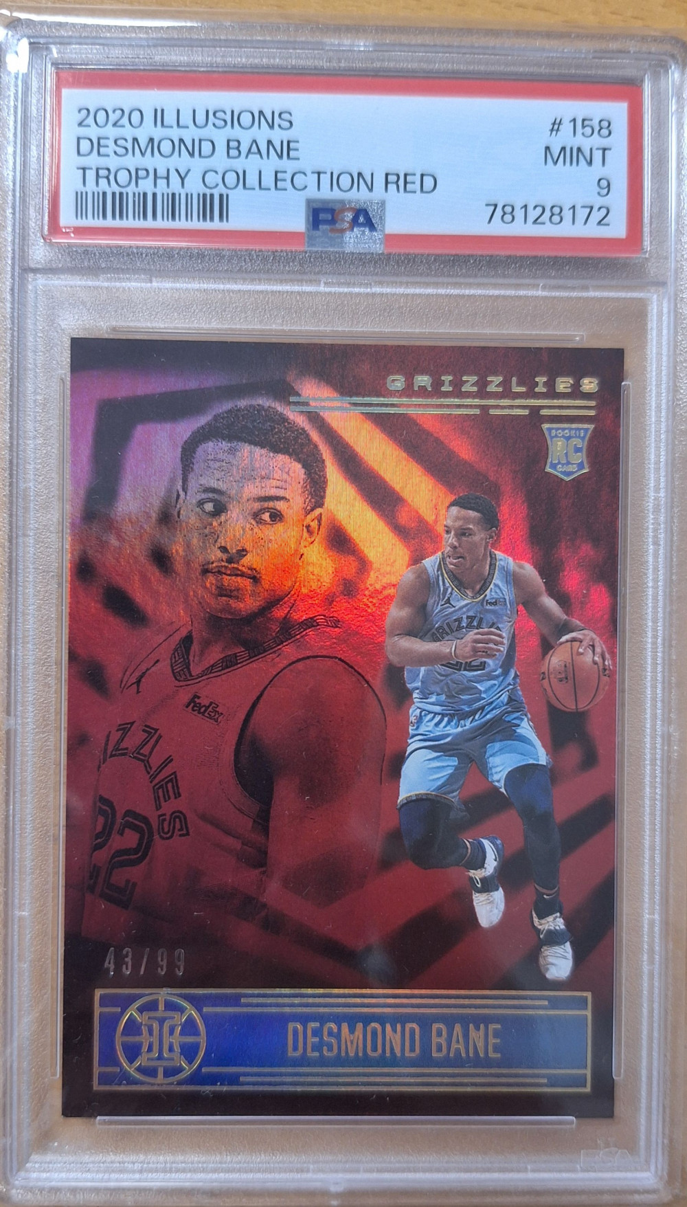 Desmond Bane 2020 Illusions Trophy Collection Red (/99) PSA