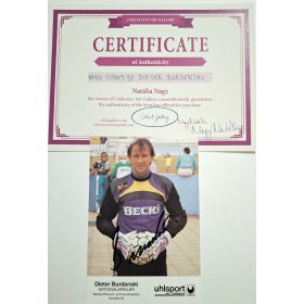   Dieter Burdenski (Schalke) labdarúgó aláírása hitelesítéssel fotón