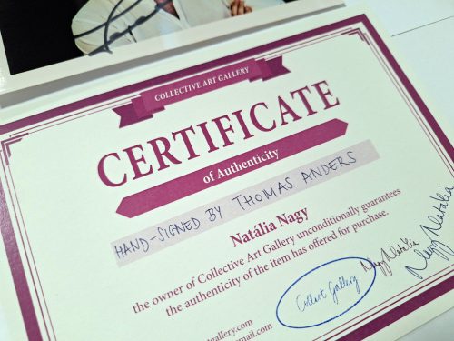 Thomas Anders zenész (Modern Talking) által dedikált fénykép hitelesítő tanúsítvánnyal