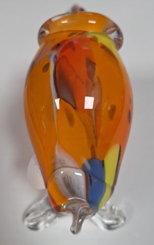 Retró dísztárgy üvegpipa, színezett 19 cm-es