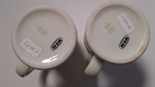 Hollóházi Népi motívumos kis bögre, 2 db 1970-es évek