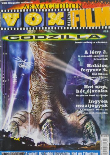 Vox magazin 1998 augusztus, címlapon Godzilla