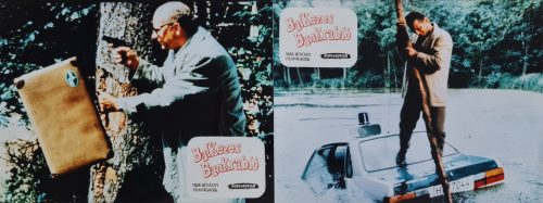 Balkezes bankrabló, 2 db vitrinkép, filmfotó egyben, 1988