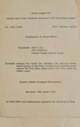 Kettévált mennyezet villamosplakát, Gábor Pál filmje 1982