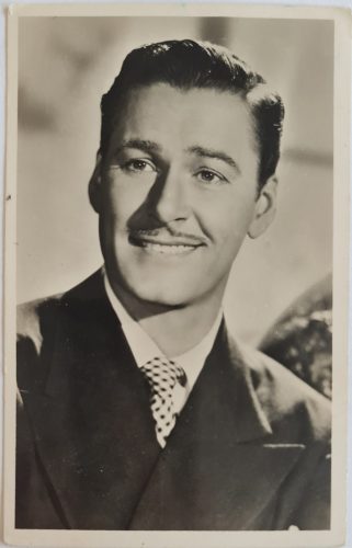 Levelezőlap Errol Flynn portréjával