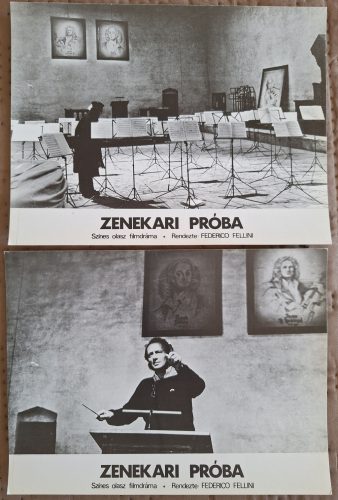 Zenekari Próba, 2 db vitrinkép, filmfotó egyben, 1978 (Fellini)