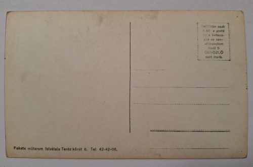 Bilicsi Tivadar aláírása az őt ábrázoló képeslapon