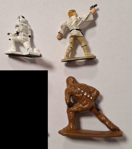 Csillagok Háborúja (Star Wars) LFL (Lucasfilm Ltd.) által kiadott, fém gyűjtői figurák, 3 db. egyben, 1982.
