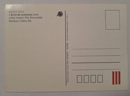 Básti Juli,Kettévált mennyezet,magyar film, képeslap, filmreklám 1982