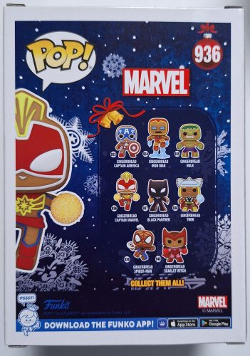 Gingerbread Captain Marvel Funko Pop figura (Holiday) (936) 2021