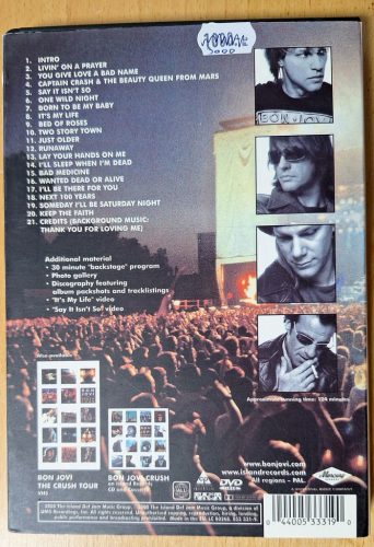 Bon Jovi the Crush Tour DVD film 2000