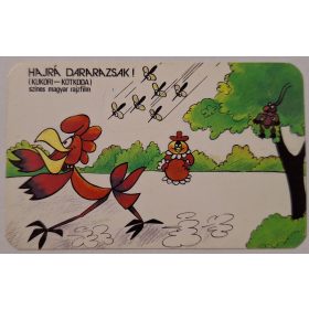   Hajrá Darazsak (Kukori-Kotkoda) rajzfilm retró kártyanaptára 1984 Mokép-Moziüzemi Vállalat