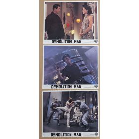   3 db. A pusztító (Demolition Man) Normál méretű USA vitrinkép, filmfotó, 1993 (Sylvester Stallone, Wesley Snipes)