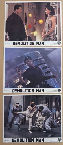 3 db. A pusztító (Demolition Man) Normál méretű USA vitrinkép, filmfotó, 1993 (Sylvester Stallone, Wesley Snipes)