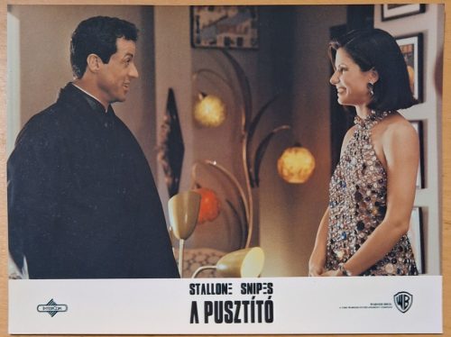 A pusztító (Demolition Man) vitrinkép, filmfotó, 1993 (Sylvester Stallone, Wesley Snipes, Sandra Bullock)