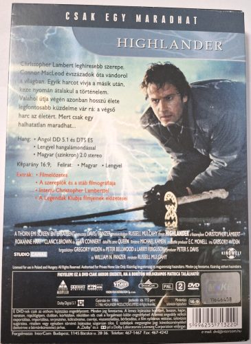 Hegylakó (Christopher Lambert) Legendák Klubja kiadás DVD film (Papír-Dísztokos)