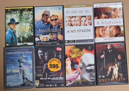8 db. DVD film egyben: Kasszasiker amerikai filmek (Született Gyilkosok,Angyalszív,Bakancslista,Folyó szeli..Millió Dolláros)