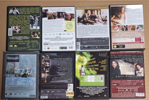 8 db. DVD film egyben: Kasszasiker amerikai filmek (Született Gyilkosok,Angyalszív,Bakancslista,Folyó szeli..Millió Dolláros)