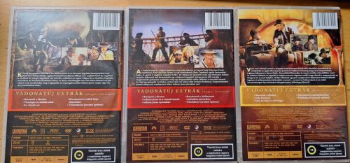 Indiana Jones 3 db DVD (Az eredeti trilógia) (Kereszteslovag,Végzet temploma,Frigyláda)