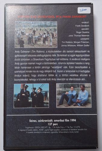 A remény rabjai VHS kazetta (Tim Robbins, Morgan Freeman) Odeon Video Kft kiadása