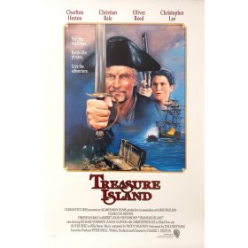   Treasure Island (Kincses sziget), 1990, USA kiadású B1-es méretű filmplakát,moziplakát, Charlton Heston, Christian Bale, Christopher Lee