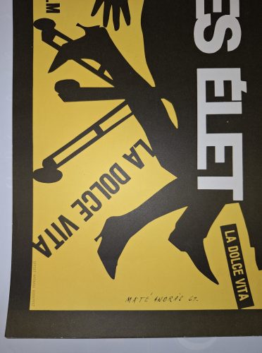 Az édes élet (Dolce Vita) eredeti moziplakát (Máté András 1962) Marcello Mastroianni, Anita Ekberg