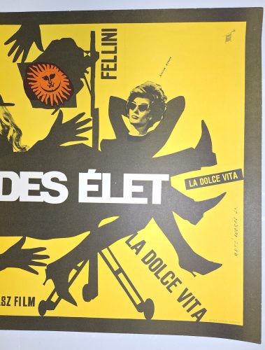 Az édes élet (Dolce Vita) eredeti moziplakát (Máté András 1962) Marcello Mastroianni, Anita Ekberg