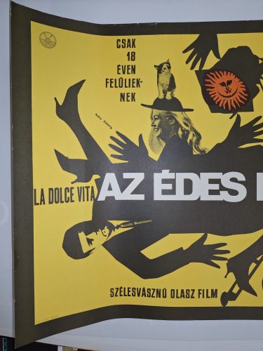 Az édes élet (Dolce Vita) eredeti moziplakát (Máté András 1962) Marcello Mastroianni, Anita Ekberg