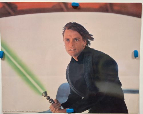 Csillagok háborúja,Jedi Visszatér,Promóciós nagyméretű fotó, Lucasfilm, 1983, Mark Hamill, Luke Skywalker karddal