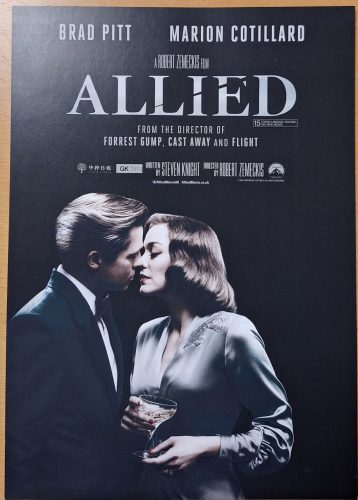 Allied (Szövetségesek) promóciós kisplakát Brad Pitt, Marion Cotillard