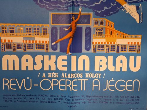 Kisstadion Maskein Blau /A Kék álarcos hölgy/ Revü Operett 1971.Aug 11-22 reklám plakát