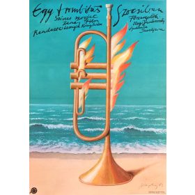   Egy trombitás Szocsiban filmplakát,moziplakát, Oleg Jankovszkij, Ljudmila Szaveljeva, 1982, A2-es méret, Alaphy A. jelzéssel