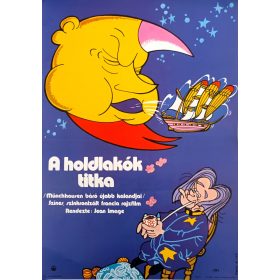   A holdlakók titka (Münchhausen báró újabb kalandjai) filmplakát,moziplakát, A2-es méret, 1983, Seres jelzéssel