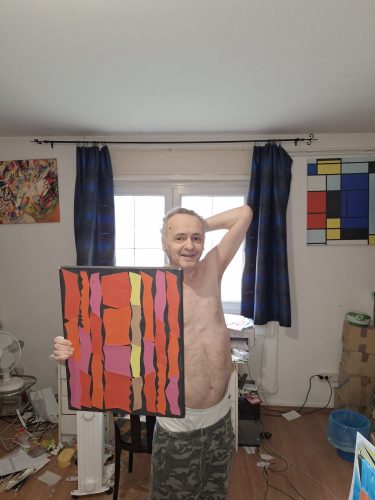 Galla Miklós saját absztrakt alkotása : "Hormon Bonbon!" aláírt