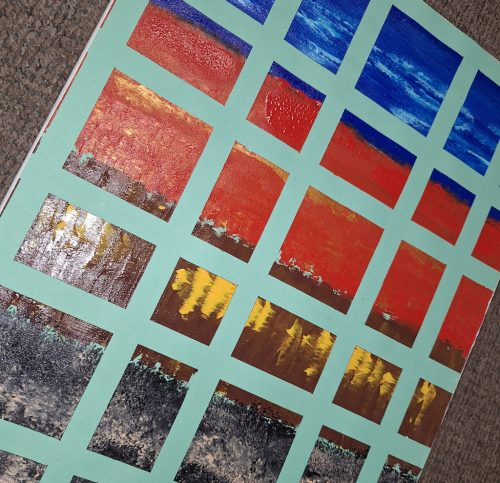 Galla Miklós saját absztrakt alkotása : "Koravén Paraván" aláírt 50 x 39 cm