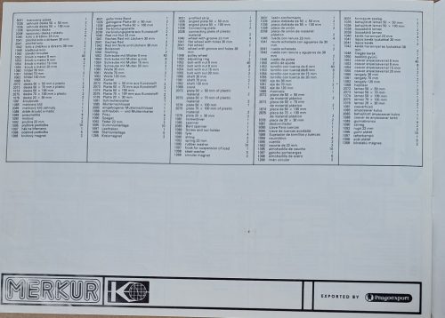 Merkur 320 fémépítő készlet szett prospektus (1970-es évek)