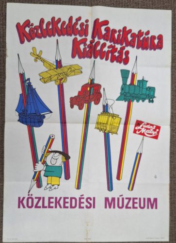 Közlekedési Múzeum Karikatúra Kiállítás Plakát (Ludas Matyi) 1974
