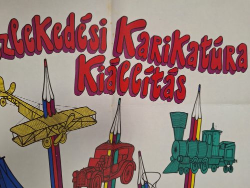 Közlekedési Múzeum Karikatúra Kiállítás Plakát (Ludas Matyi) 1974