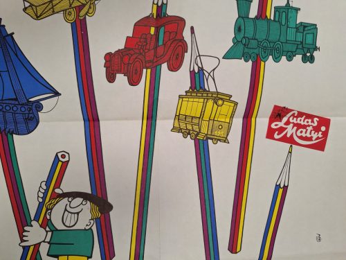 Közlekedési Múzeum Karikatúra Kiállítás Plakát (Ludas Matyi) 1974