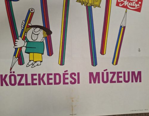 Közlekedési Múzeum Karikatúra Kiállítás Plakát (Ludas Matyi) 1974