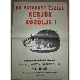   Ha patkányt észlel, kérjük közölje! Bábolnai fetőtlenítő állomás, Plakát