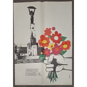   Budapest "felszabadításának" 25-ik évfordulójára propaganda plakát 1970 Mayer jelzéssel