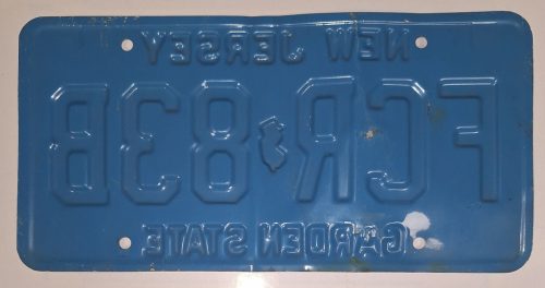 Eredeti Amerikai, USA New Jersey Garden State rendszám