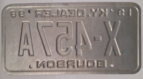 Eredeti Amerikai, Kentucky, Bourbon, rendszám