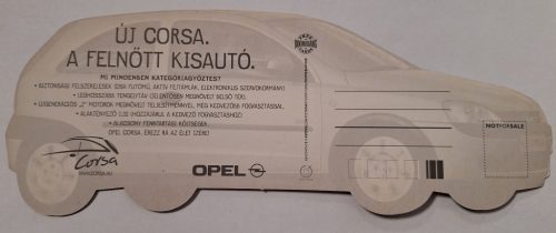 Az új Opel Corsa C (2000) reklám képeslap, ritka