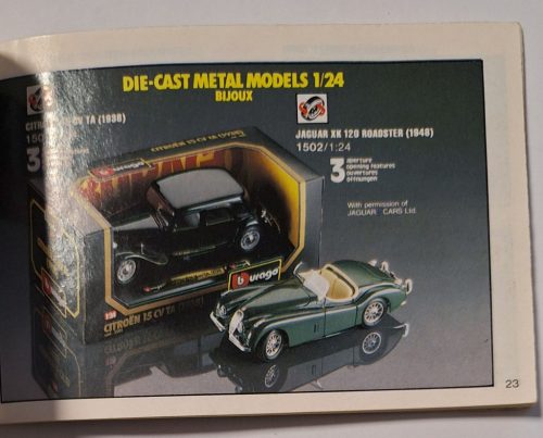 BBURAGO modell, makett autó katalógus 1992