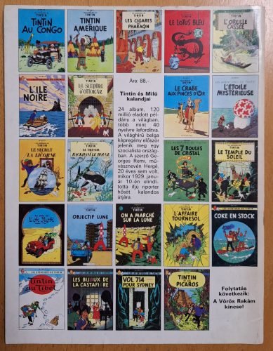 Hergé - TinTin kalandjai & Az egyszarvú titka képregény (1989)