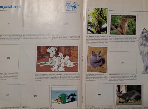 Állatok a ház körül (Lutra album) Panini beragasztós gyűjthető kártyás album 1989