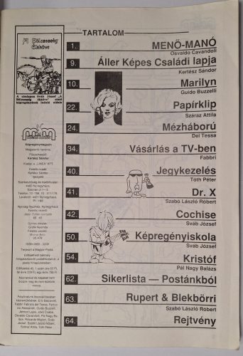 MM Menő Manó képregénymagazin 1989. 1.szám